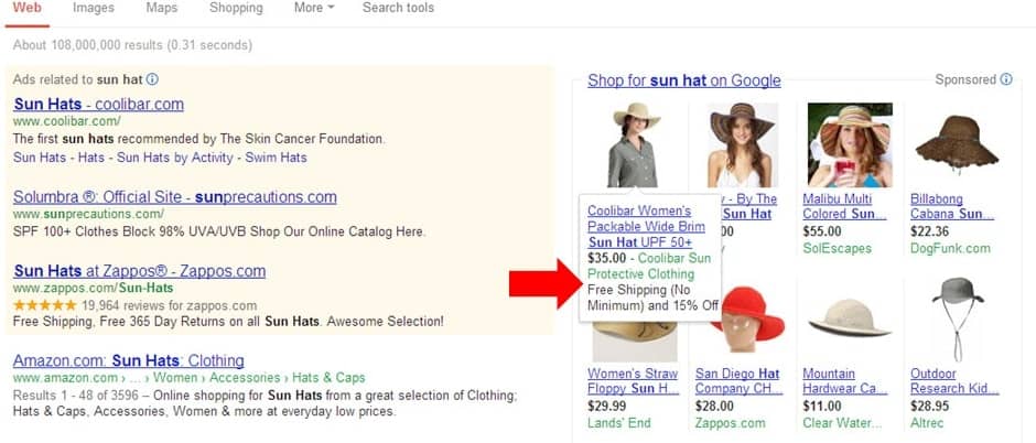 A Google ad running a promotion
