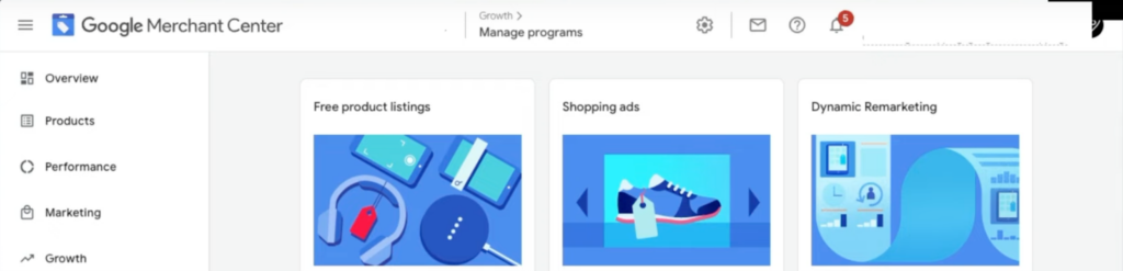 Activate Google Merchant Center Programs