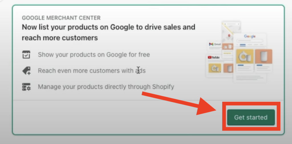 Click on the “Get Started” button and select the Google Merchant Center account you want to connect