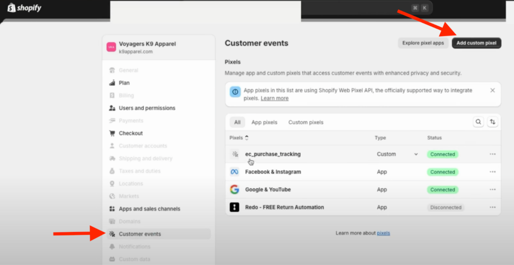 If you don't see the conversion tag, you may need to add it manually or check if it's been added under Customer Events as a custom pixel.