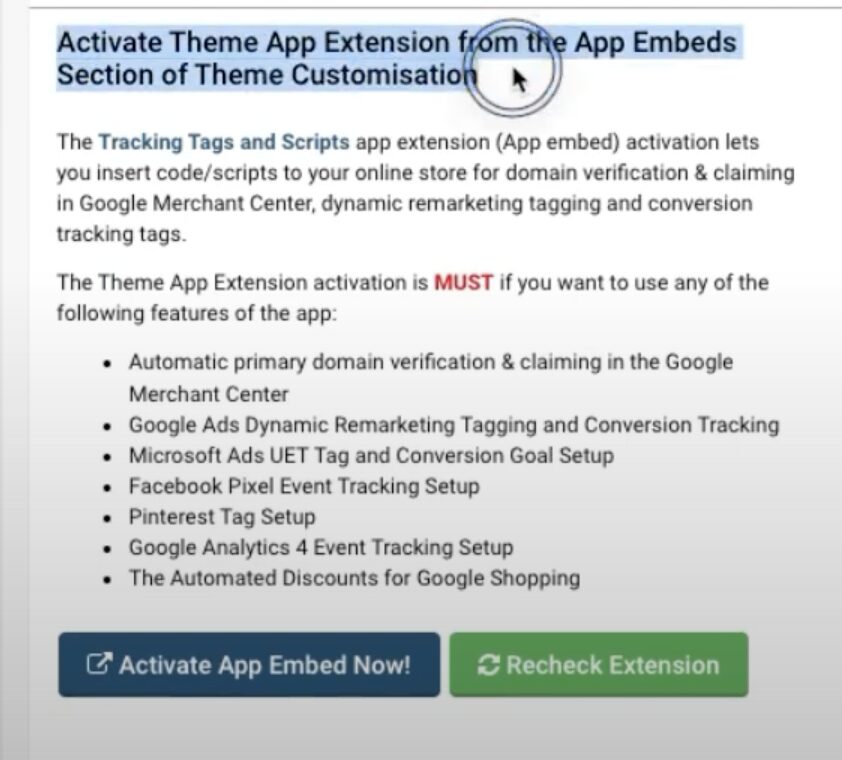 Now, click “Recommended Setup” and select “Set up conversion tracking”
