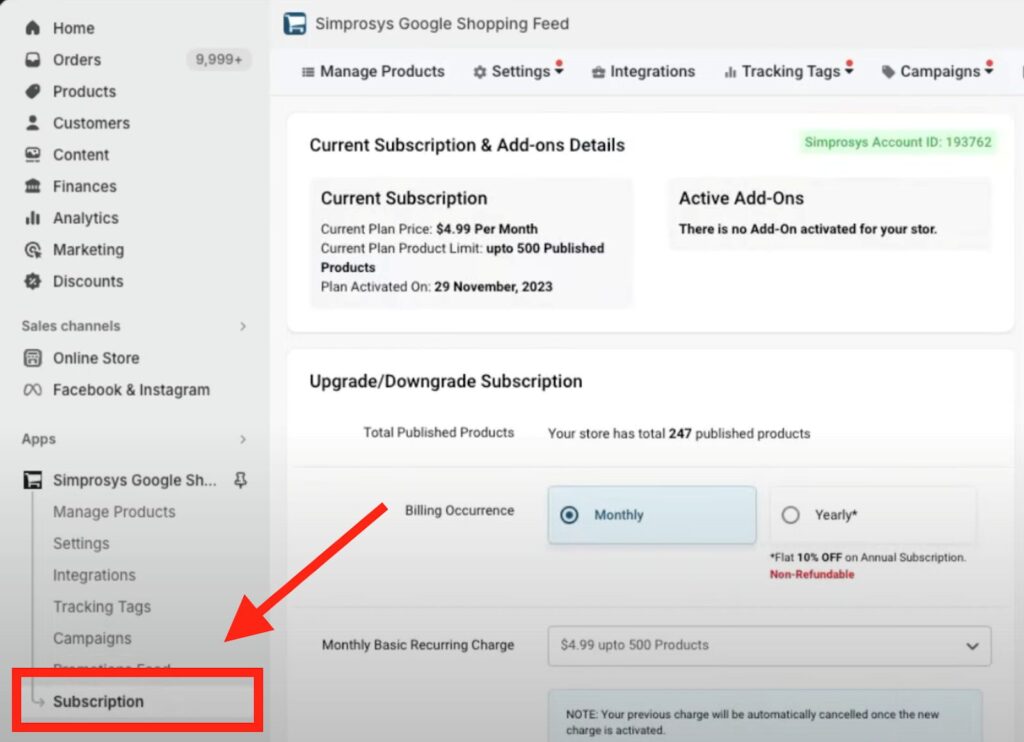 Subscription Plans and Additional Features