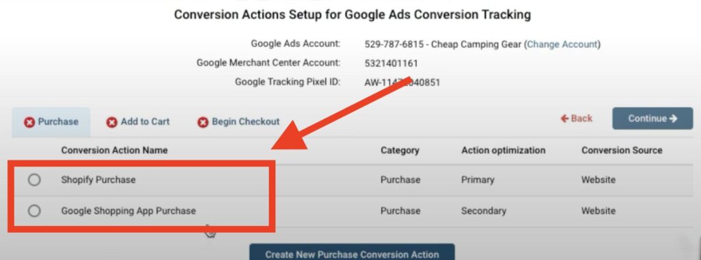 You can choose from any of the following tracking options